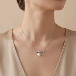 Dainty Freshwater Pearl Pendant Necklace: Coquette Bridal Jewelry