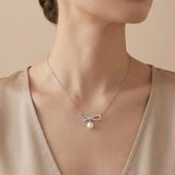Dainty Freshwater Pearl Pendant Necklace: Coquette Bridal Jewelry