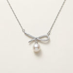Dainty Freshwater Pearl Pendant Necklace: Coquette Bridal Jewelry