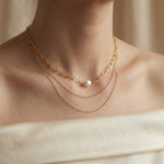 Pearl necklace listing image - Layering shot