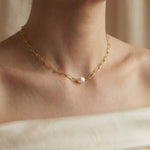 Pearl necklace listing image - On-neck lifestyle shot