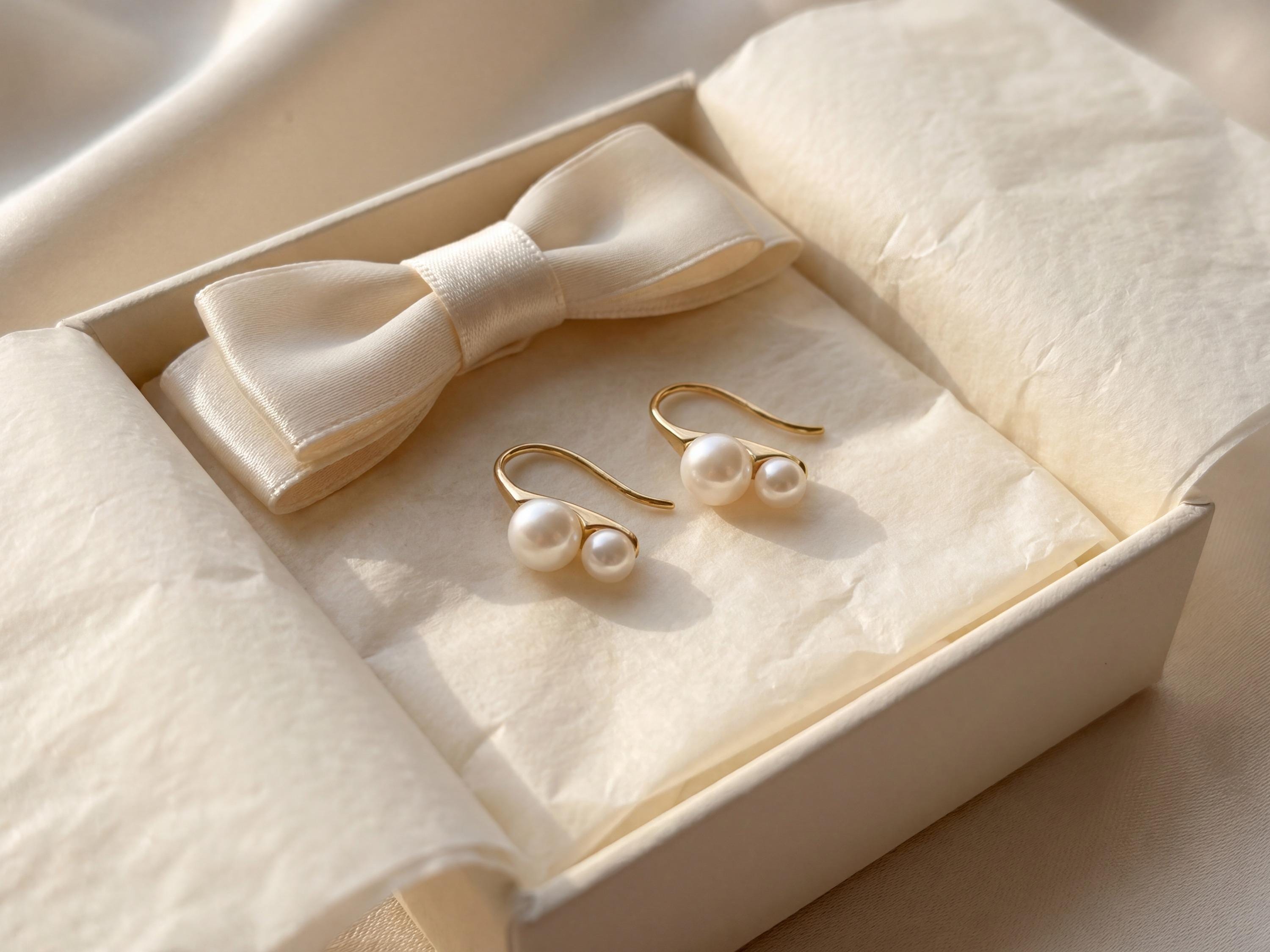 18K Gold Plated Freshwater Pearl Stud Earrings - Bridal Jewelry Gift for Her