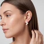 Butterfly Pearl Earrings - Gold Freshwater Pearl Studs, Garden Gift for Her