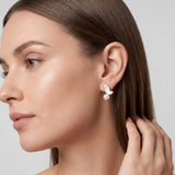 Butterfly Pearl Earrings - Gold Freshwater Pearl Studs, Garden Gift for Her