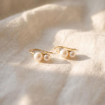 18K Gold Plated Freshwater Pearl Stud Earrings - Bridal Jewelry Gift for Her