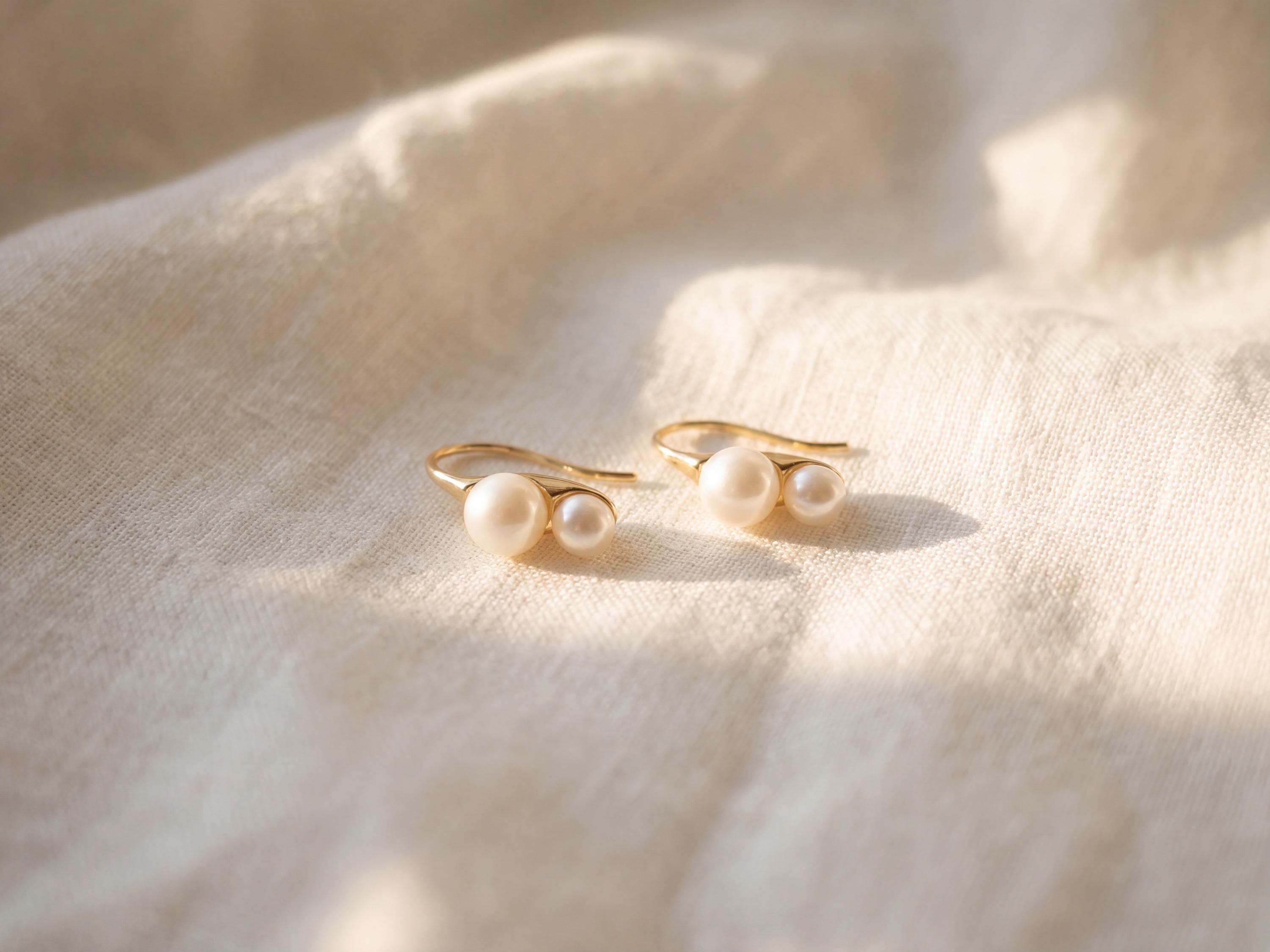 18K Gold Plated Freshwater Pearl Stud Earrings - Bridal Jewelry Gift for Her