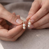 18K Gold Plated Freshwater Pearl Stud Earrings - Bridal Jewelry Gift for Her