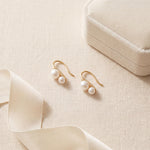 18K Gold Plated Freshwater Pearl Stud Earrings - Bridal Jewelry Gift for Her