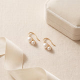 18K Gold Plated Freshwater Pearl Stud Earrings - Bridal Jewelry Gift for Her