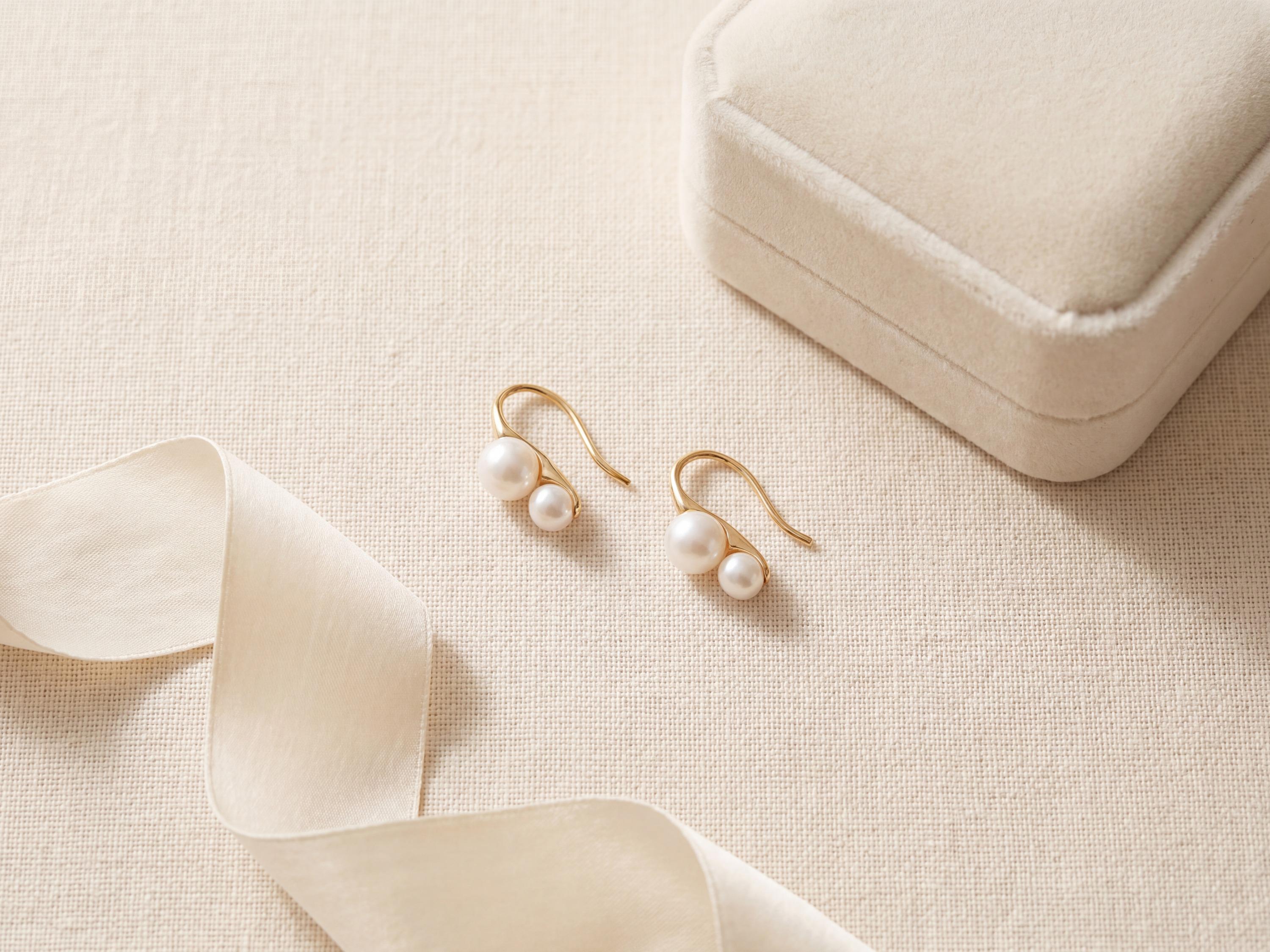 18K Gold Plated Freshwater Pearl Stud Earrings - Bridal Jewelry Gift for Her