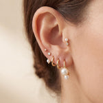 18K Gold Plated Freshwater Pearl Stud Earrings - Bridal Jewelry Gift for Her