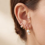 18K Gold Plated Freshwater Pearl Stud Earrings - Bridal Jewelry Gift for Her
