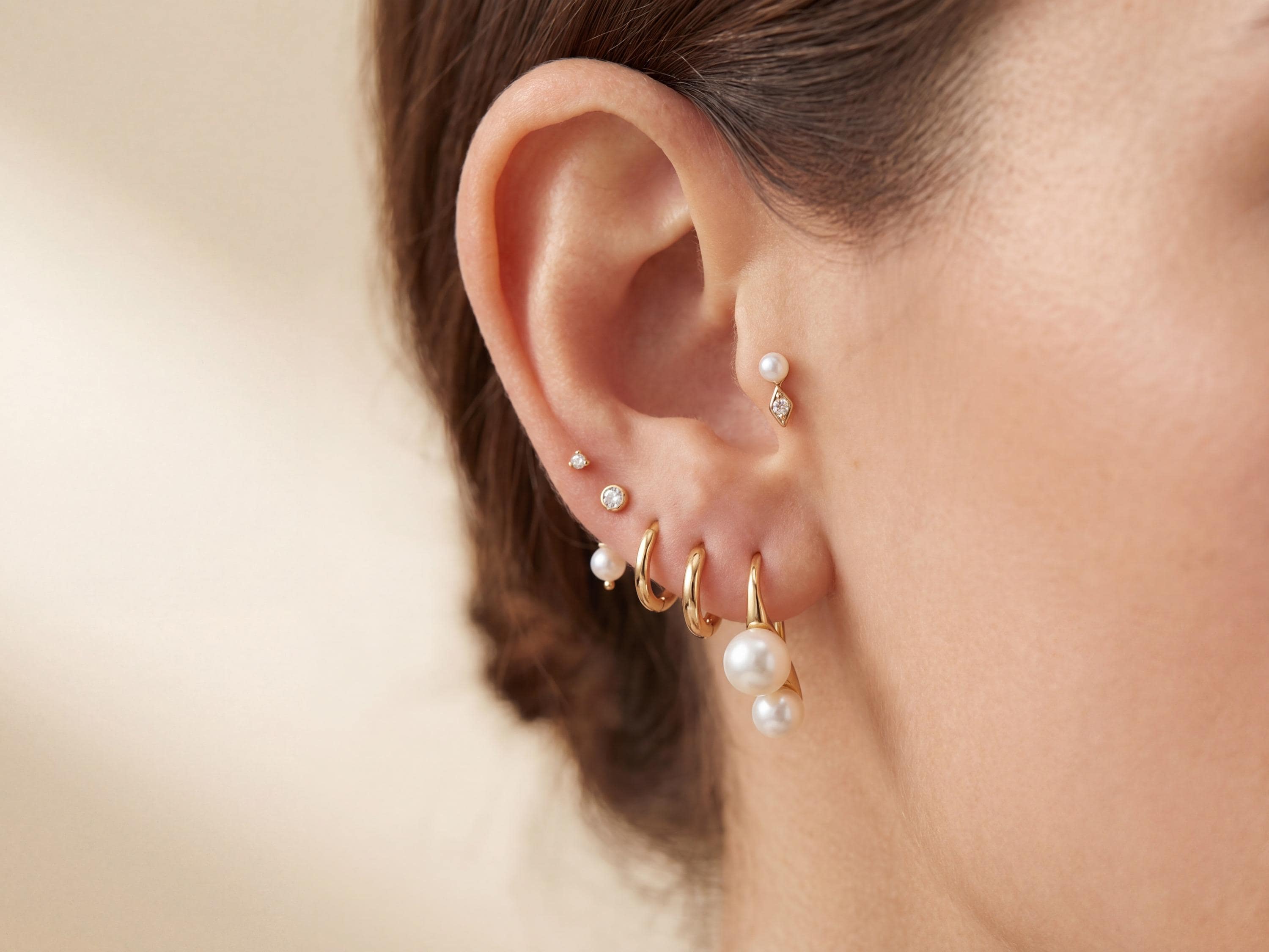 18K Gold Plated Freshwater Pearl Stud Earrings - Bridal Jewelry Gift for Her