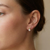 Pearl earrings listing image - On-ear lifestyle crop