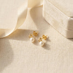 Pearl earrings listing image - Flat lay for listing gallery