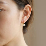 Pearl earrings listing image - On-ear lifestyle crop