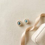 Pearl earrings listing image - Flat lay for listing gallery