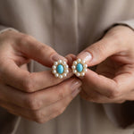 Pearl earrings listing image - Editorial hands shot