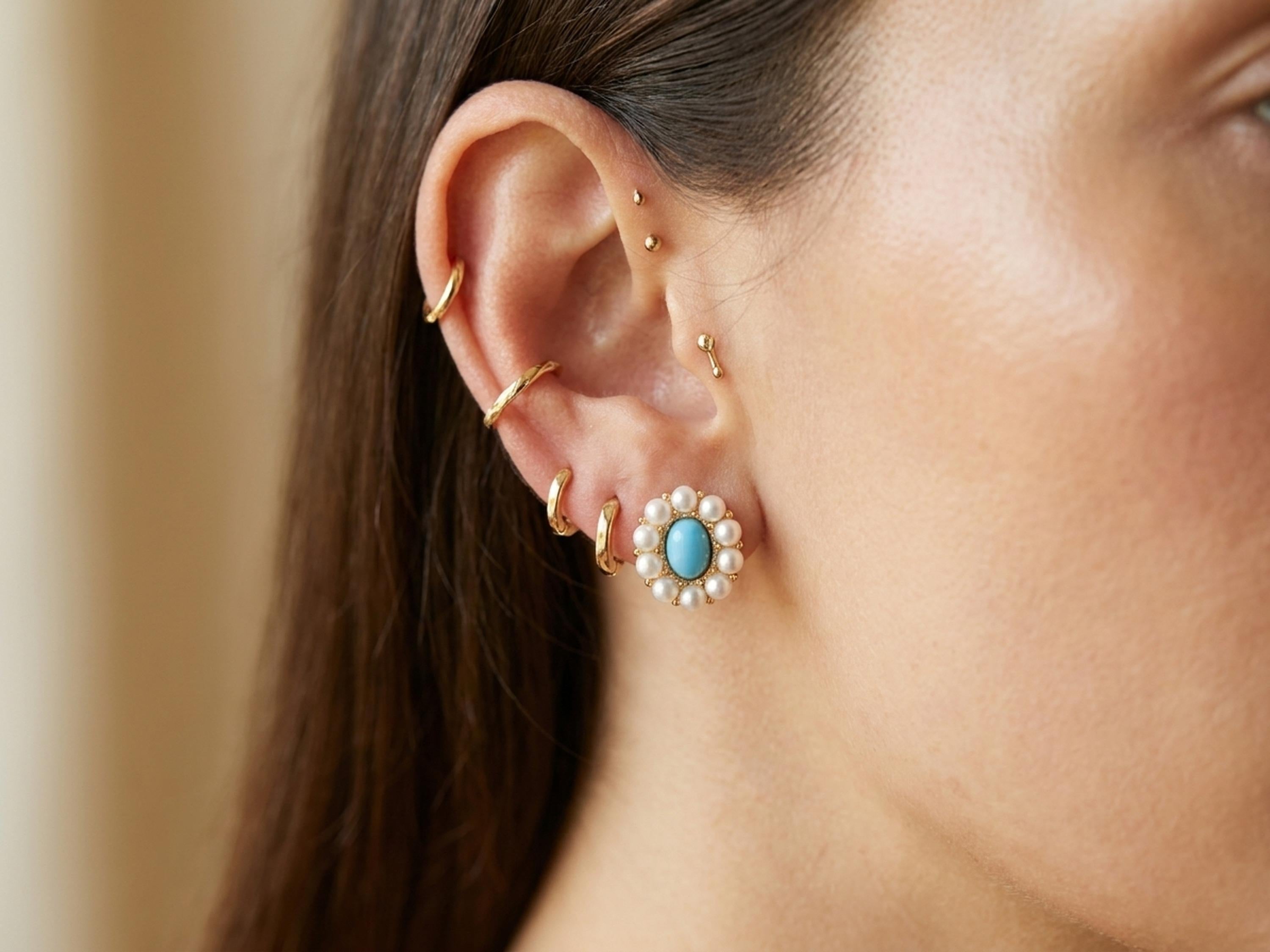 Pearl earrings listing image - Stacking look