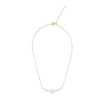 Basque bead pearl necklace with a 14k gold plated chain.