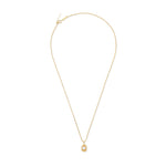 A gold-plated necklace with a dainty freshwater pearl pendant.
